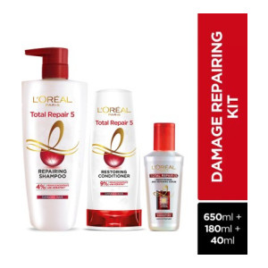 L'Oréal Paris Total Repair 5 Shampoo 650ml + Conditioner 180ml + Serum 40ml  (3 Items in the set)