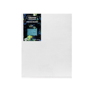 Eduway Medium Grain 6"x6" inch Cotton Canvas Board- Pack of 1, (15x15 cms) with 4mm MDF Board Backing, for Painting