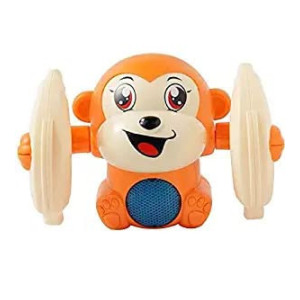 GRAPHENE® Banana Monkey Dancing and Spinning Rolling Monkey,Voice Control Banana Monkey with Light and Sound,Best Birthday Toy for Boys and Girls