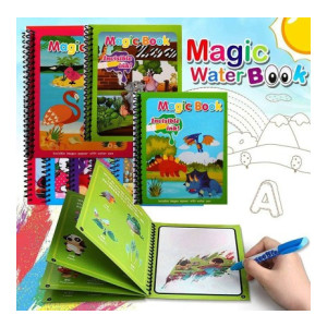 KlickBuyStore Magic Water Quick Dry Re-usable Kids Coloring Book with Magic Pen for Kids Sketch Pad  (4 Sheets)