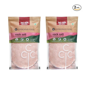 Conscious Food Rock Salt | 2kg Pack of (1kg x 2) | Himalayan Pink Salt | Unprocessed | Pure & Natural | Sendha Namak
