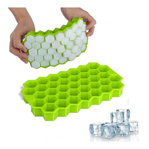 E-COSMOS Ice Cube Tray Silicone for Freezer Honeycomb 37 Cavity Ice Cube Mould Flexible Tray for Freezer, Chocolate Cake Maker, Ice Trays for Chilled Drinks, Reusable (Multi Color)