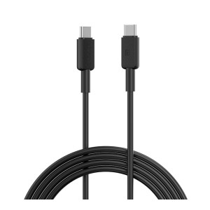 Portronics Konnect Link C Square 60W Type C to Type C Fast Charging PD Cable with 480Mbps Data Sync Compatible with Smartphones, iPhone 15 series, MacBook and Other Type C devices 1M Length(Black)