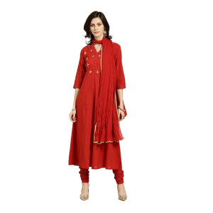 Jaipur Kurti Women's Cotton Anarkali Salwar Suit Set