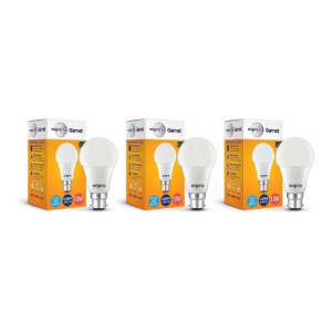 Wipro 10 W Standard B22 LED Bulb  (White, Pack of 3)