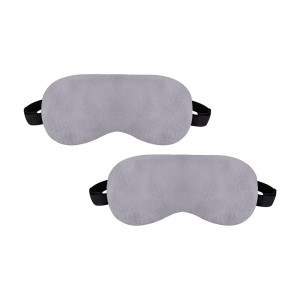 Billebon Premium Supersoft Eye Mask With Stretchable Strap Blind fold Sleeping Eye Mask for Airplane Comfortable Velvet Sleeping Eyemask & 30 Years Warranty (GREY PACK OF 2)