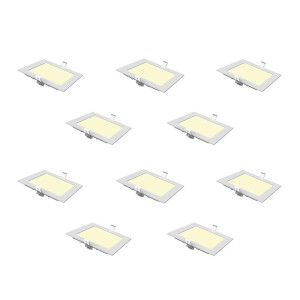 Polycab 6W LED Panel Light Scintillate Edge Slim Square Smart Offers Bright Lumination Long Lifespan No Harmful Radiation (Warm White, 3000K, 10 PCS, Cut Out: 3.93 inches)
