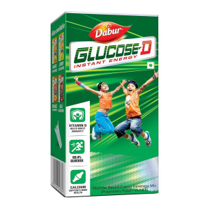 Dabur Glucose-D Juicy & Tasty - 1 kg Powder (Carton) | Instant Energy Recharge with 99.4% Glucose | Vitamin D Boosts Immunity | Calcium Supports Bone Health [Apply 10% Off Coupon]
