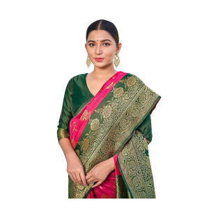 Glory Sarees Women’s Banarasi Silk Saree With Blouse Piece (Rich_Silk101_Parent)