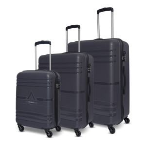 Hard Body Set of 3 Luggage 4 Wheels - Airstop Cabin,Medium & Large(Set Of 3)Grey, Hardcase, 4 Wheels,7 Year Warranty - Grey