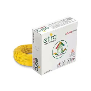 Polycab Etira 90m,0.75sqmm. •Heat Resistant •Eco Friendly • PVC Insulated Copper Cable •Energy Saving •Flame Retardant •99.97% Electrolytic Grade Copper •Low Smoke【Yellow】