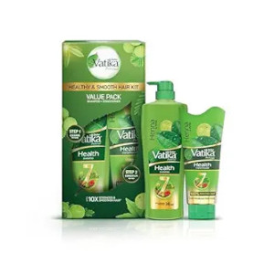 Dabur Vatika Health Shampoo - 340 ml & Conditioner - 180 ml Value Pack | For 10X Stronger & Smoother Hair | Repairs Hair Damage, Controls Frizz | For All Hair Types | Goodness of Henna & Amla
