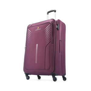 Aristocrat Skyway Large Size Soft Check in Luggage (79 cm) | Spacious Polyester Trolley with 4 Wheels and Combination Lock | Dazzling Maroon | Unisex| 5 Year Warranty