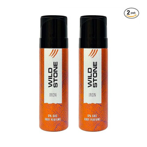 Wild Stone Iron No Gas Deo For Men - 120 Ml, Pack 2, Long lasting perfume Body Spray for Men | Deo Combo Pack