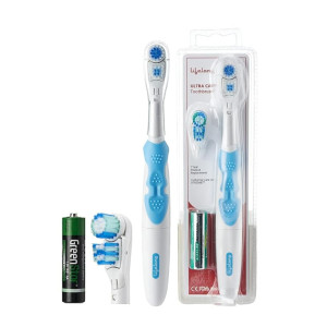Lifelong LLDC45 Ultra Sonic Care Battery Powered Toothbrush for Adults with Free Clove Dental Care Plan,Replacable Heads| Soft Floss Tip & Spiral Bristles| 3 Smart Cleaning Modes| 1 year Manufacturer's warranty, Blue)