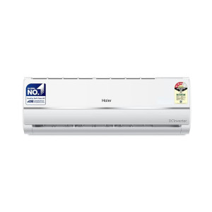 Haier 1 Ton 3 Star Twin Inverter Split AC (Copper, 5 in 1 Convertible, Anti Bacterial Filter, Cools at 54°C Temp, Long Air Throw - HSU11V-TMS3BE-INV, 2024 Model)