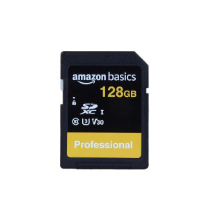 Amazon Basics 128GB SDXC UHS-I Memory Card| 90 MB/s | C10, U3, V30