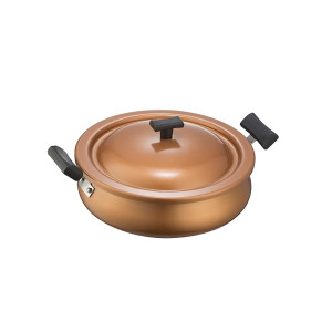 IVEO Non Stick with Lid Non Induction Premium Urali 240 mm with Aluminium NonStick lid Copper 4.5ltrs