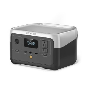 EF ECOFLOW Portable Power Station RIVER 2, 256Wh LiFePO4 Battery/ 1 Hour Fast Charging, 2 AC Outlets Up to 600W for Outdoor Camping and Home Back Up
