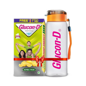Glucon-D Nimbu Pani Glucose Powder With Free Sipper(1Kg)| For Tasty Tangy Flavoured Glucose Drink| Provides Instant Energy| Vitamin C Supports Immunity| Contains Calcium For Bone