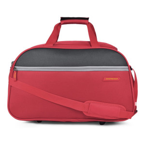 41 L Hand Duffel Bag - Enigma 52 CM Polyester Softsided Cabin size 2Wheels Duffle Bag - Red - Red - Large Capacity