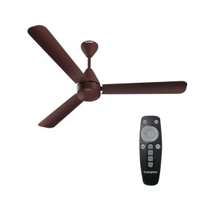 Crompton Energion Hyperjet 1200mm BLDC Ceiling Fan with Remote Control | High Air Delivery | Energy Saving | 2 Year Warranty | Brown