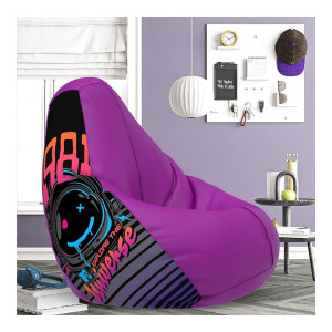 ComfyBean Bag with Beans Filled 4XL- Official: MTV Bean Bags - for Adults - Max User Height : 5.5-6 Ft.-Weight : 70-99 Kgs(Model: MTV_Artwork-1 - Purple)