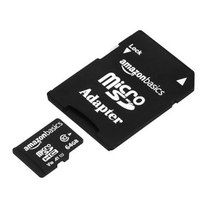 Amazon Basics 64 GB Micro SD Card with Adapter | Upto 120 MB/s | Class 10 | U1, C10, V10 Speed Classes