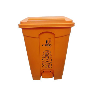 Cello Strong Plastic Step-On Pedal Garbage Dustbin (Orange, 60 Ltr)