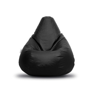 Amazon Brand Solimo Premium Faux Leather Bean Bag Filled with Beans | Capacity: Upto 6 Ft Height , 100 KG Weight | 2XL | Black [coupon]