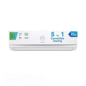 Godrej 1.5 Ton 3 Star, 5-in-1 Convertible Cooling, Inverter Split AC (Copper, Heavy-Duty Cooling at 52 Deg Celcius, 2023 Model, AC 1.5T EI 18TINV3R32 WWD, White) [₹3,000 Off with ICICI  Credit Card]