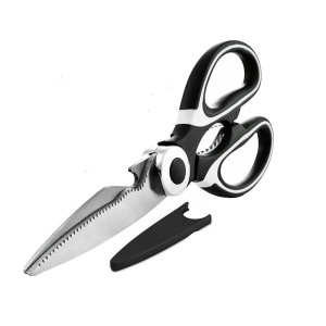 Anup Torda Multi-Purpose Kitchen Scissor Stainless Steel Heavy Household & Garden Scissors Nutcracker and Vegetable Peeler Small, Durable Cutting Tool for Meat, Poultry, Vegetables, Pizza and More