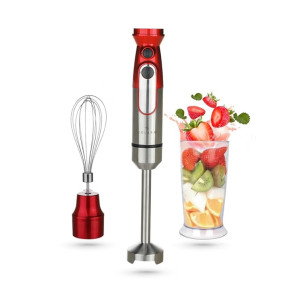 SOLARA Electric Hand Blender for Kitchen with Whisk, Mixing Jar | Titanium Coated Stainless Steel Blades Mixer Grinder | Variable Speeds+TURBO | Blender for smoothie and juices, Batters | Red- Hand Blender Only [Apply  ₹800  Coupon]