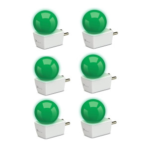 SYSKA Avastar NLP 0.5W B22 Base Plug & Play LED Bulb for Night Lamp, Hall, Blacony, Decoration (Pack of 6) (Green Color)