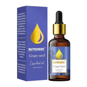 Nutriment Grape Seed Essential Oil Organic & Natural Skin & Hair Moisturizer & Refreshing Fruity Fragrance No Mineral Oil No Sulfate No Paraben 15 ml Essential Oil (Pack of 1)