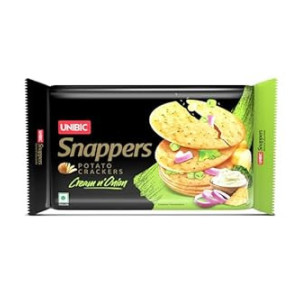 UNIBIC FOODS Snappers Potato Crackers - Cream & Onion - 300 gms