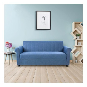 Wipro Furniture Georgia Fabric Sofa - 3 Seater Blue