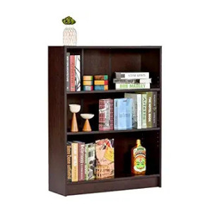 Craftos Eliza Engineered Wood 3-Shelf Book Shelf and Storage / Display Unit (Dark Wenge, Matte Finish)