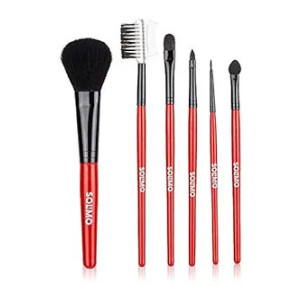 Amazon Brand - Solimo Makeup Brushes, Set of 6