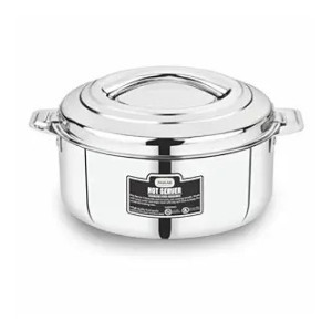 Paras Homeware Hot Server Steel Casserole|Food Grade | Easy to Carry | Easy to Store For Rice, Gravy, Curry|3500ml