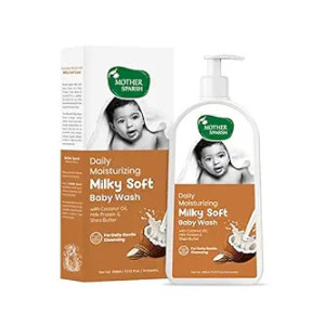 Mother Sparsh Milky Soft Baby Body Wash - 400ml | With Milk Protein & Coconut Oil | pH Balanced Natural Baby Wash | Tear Free Formula for Baby Bath