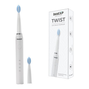 beatXP Twist Sonic with 2 Brush Heads & Rechargeable Electric Toothbrush Electric Toothbrush  (White)