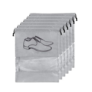 BigPlayer Travel Shoe Pouch Set - Pack of 6, Grey Transparent Non-Woven Fabric Shoe Covers - Keep Your Shoes Protected While Traveling