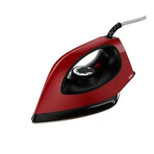 GM Orca 1100W Efficient Dry Iron for Wrinkle | Variable Temperature Settings, Non-Stick Soleplate, Reliable Performance - Red