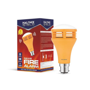 Halonix Shield Fire Alarm (Plug and use, Detects Smoke, Carbon Monoxide, LPG, Methane, Hydrogen) Loud Alarm, Yellow, Pack of 1.