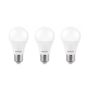 Philips Base E27 14-Watt LED Bulb (Crystal White, Pack of 3)