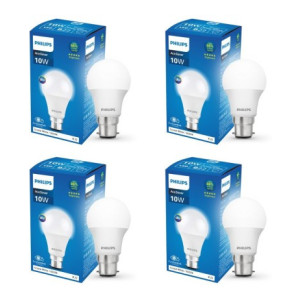 PHILIPS 10 W Standard B22 LED Bulb  (White, Pack of 4)