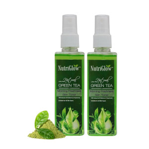 NutriGlow Green Tea Toner For Whitening & Nourishing Skin, Remove Dead Skin Cells, Dark Spots, Smoother Skin Tone, 100ml Each, Pack of 2