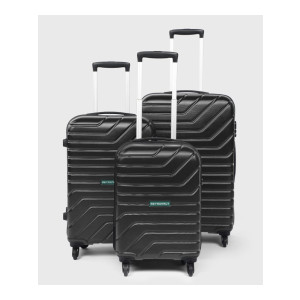 METRONAUT Hard Body Set of 3 Luggage 4 Wheels - BENT- Combo Set( 30''+26''+22'') - Black