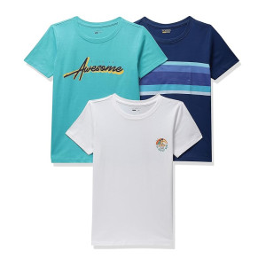 Amazon Brand - Symbol Boy's Regular T-Shirt (SS21SMBYTEEPO3-109_Multi 1 9-10 Years)